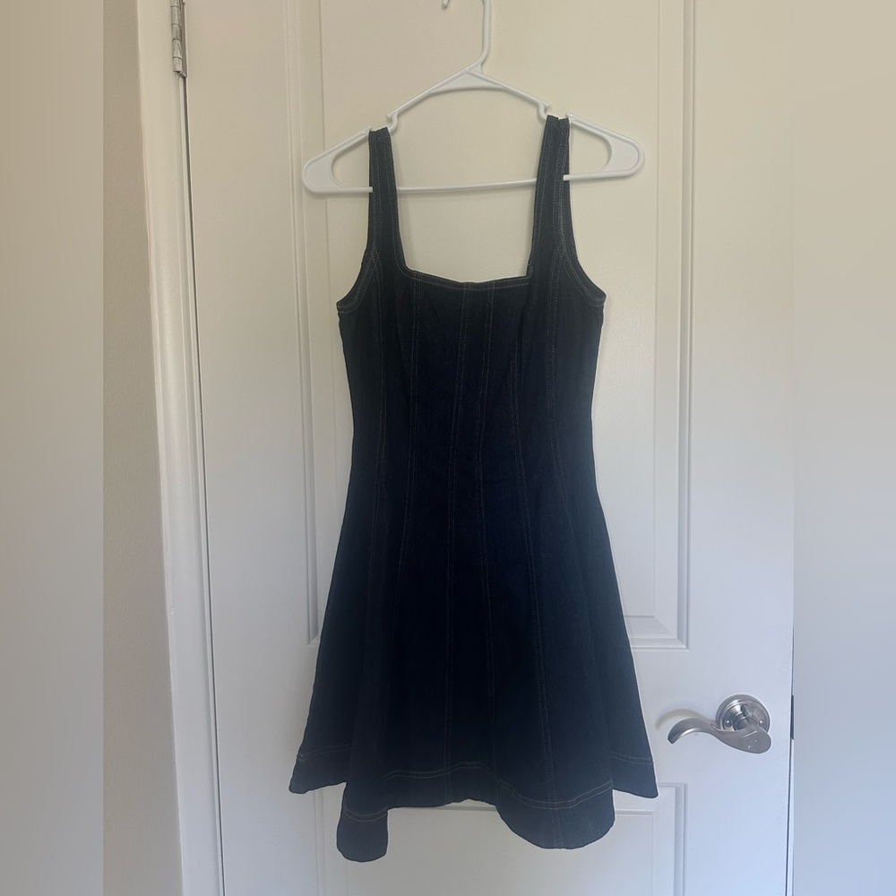 House of Harlow 1960 Dark Wad Denim Skater Dress